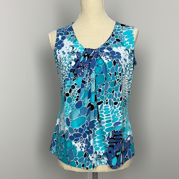Laura Petite Sleeveless Multi-Coloured Print Top Sz Small EUC - Picture 2 of 12